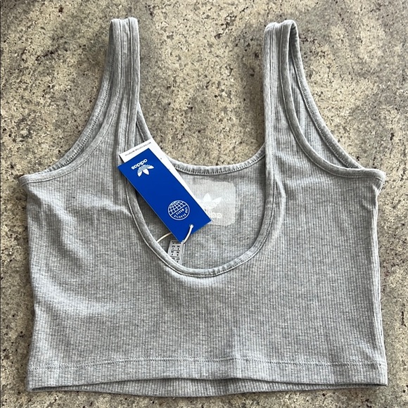Adidas Gray Ribbed Tank Top - Picture 4 of 5